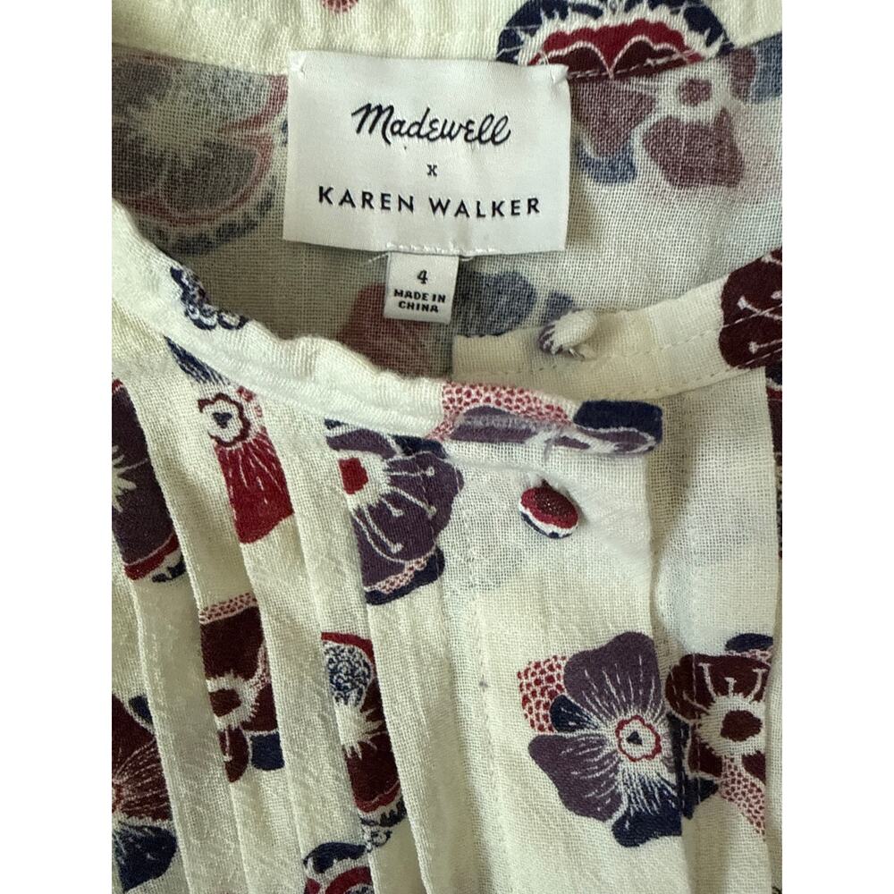 Madewell x Karen Walker Fantasia Floral Pleated Midi Dress Size 4 - Picture 8 of 11